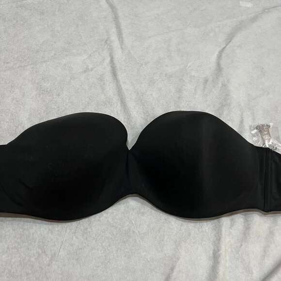 Maidenform Black Strapless Full Coverage Underwire Bra Smooth Cup 38DDD - Picture 3 of 7
